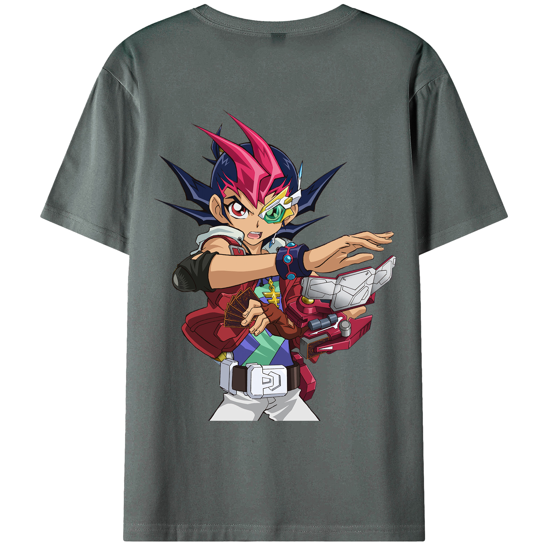 （画像用） 遊☆戯☆王 Yu-Gi-Oh! 綿100％ メンズ半袖Tシャツ（バックプリント） 通気性